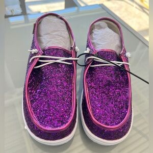 Sparkly Purple Loafers